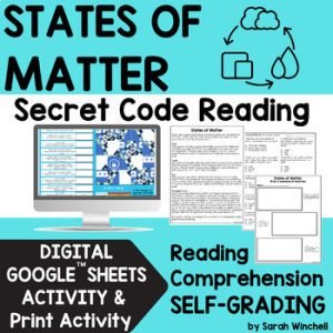 States of Matter 2nd Grade Game Informational Text Worksheets Science Review 3rd