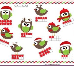 Christmas Bump It Math Game Ten Frames 1st Grade Kindergarten Activity