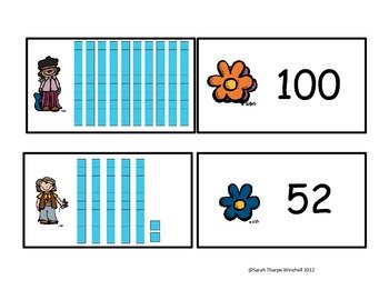 Tens and Ones Matching Place Value Game for 1st Grade