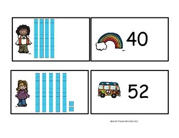 Tens and Ones Matching Place Value Game for 1st Grade