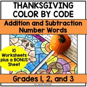 Thanksgiving Math Craft Coloring Pages Color by Code Math Worksheets 2nd Grade
