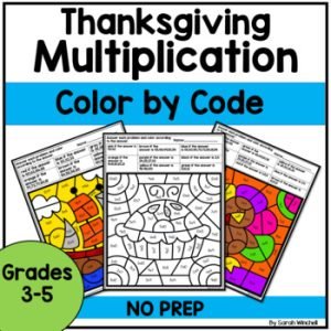 Thanksgiving Craft Coloring Pages Math Multiplication Facts 3rd 4th 5th Grade
