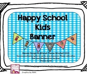 Back to School FRIENDS Banner with Kids Classroom Decor