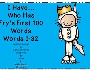 Sight Words I Have Who Has Game Fry First 100 Words List 1st and 2nd Grades ELA