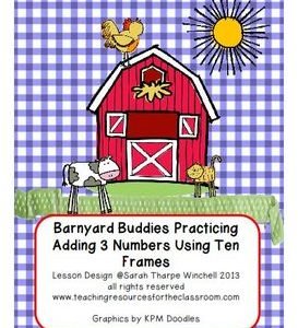 Ten Frames Addition Counting Numbers Farm Math Activities 1st Grade Spring Math